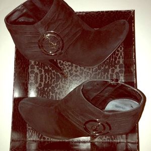 Black Baby Phat Heel Ankle Boots Booties Size 7